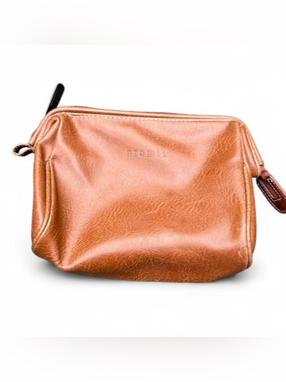Vintage aramis brown leather toiletry travel bag